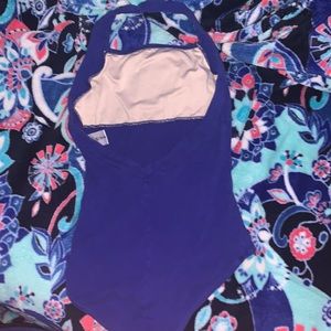 Dark Royal Blue Theatricals Halter Leotard.